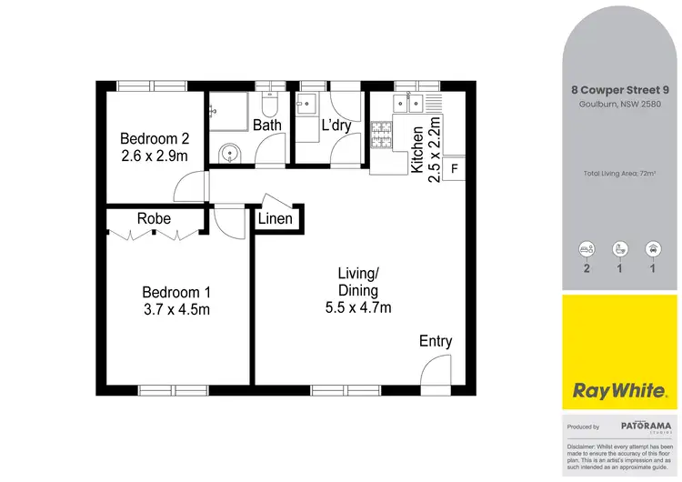 Floorplan of Homely unit listing, 9/8 Cowper Street, Goulburn NSW 2580