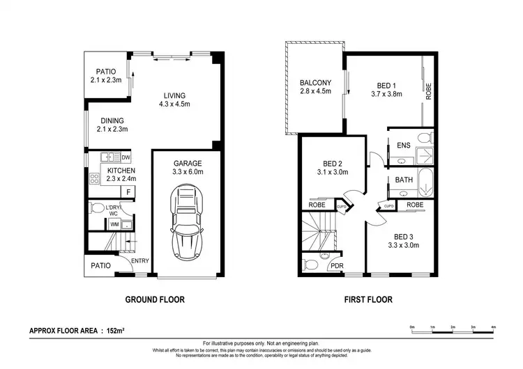 Floorplan of Homely townhouse listing, 1/11 Walter Street, Caboolture QLD 4510