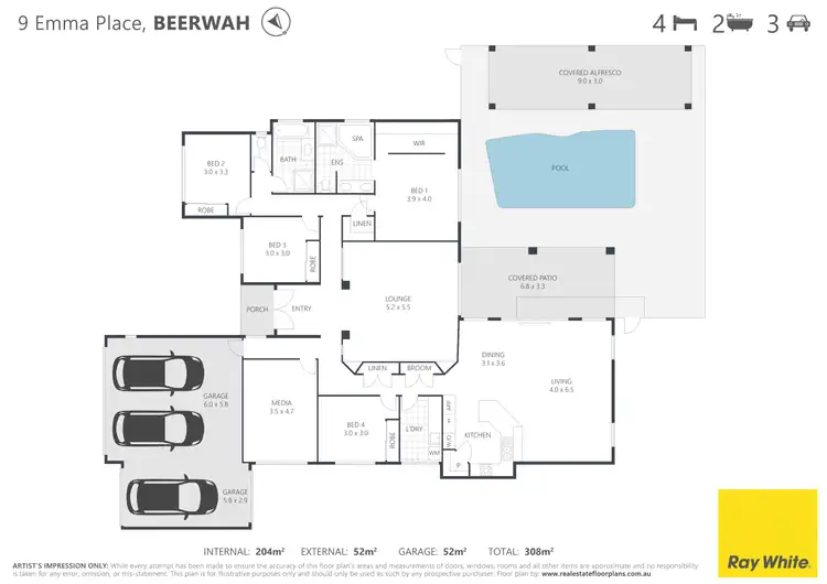 Floorplan of Homely house listing, 9 Emma Place, Beerwah QLD 4519