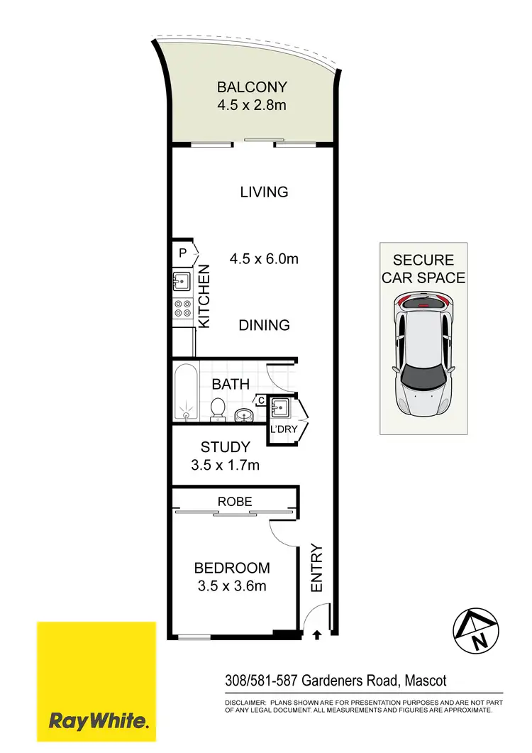 Floorplan of Homely apartment listing, 308/581 Gardeners Road, Mascot NSW 2020