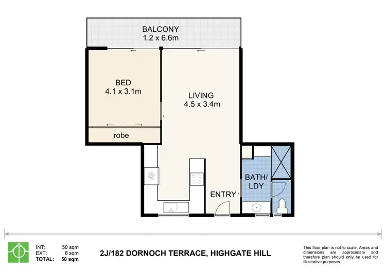 Floorplan of Homely apartment listing, 2J/182 Dornoch Terrace, Highgate Hill QLD 4101