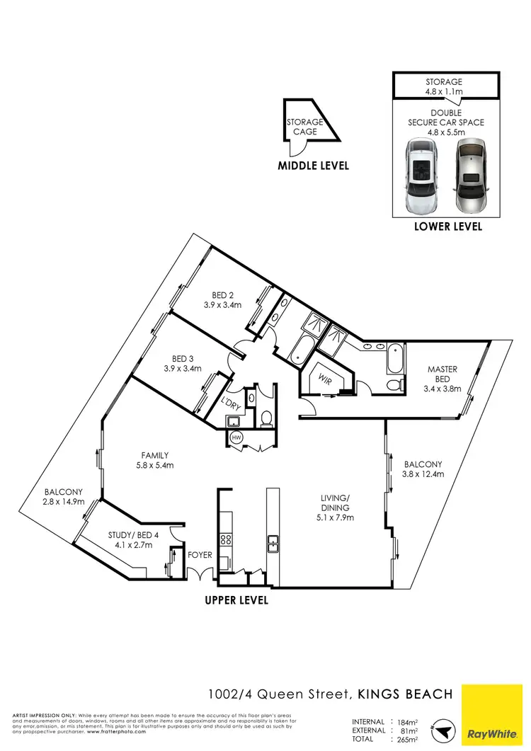 Floorplan of Homely unit listing, Unit 1002/4 Queen Street, Kings Beach QLD 4551