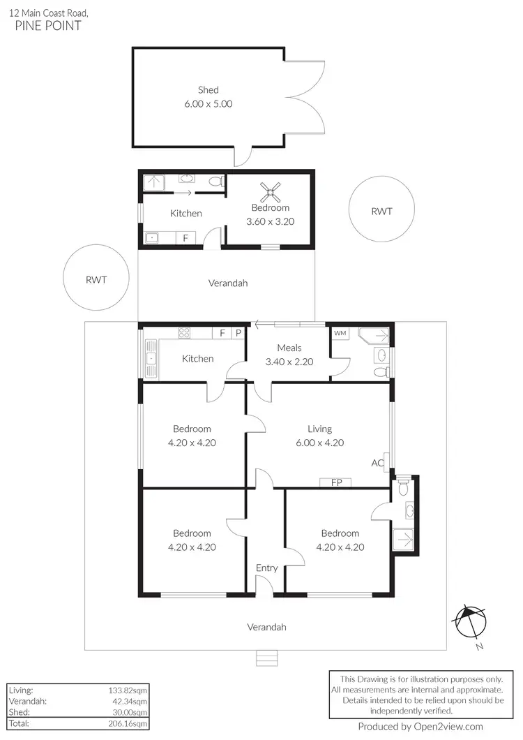 Floorplan of Homely house listing, 12 Main Coast Road, Pine Point SA 5571