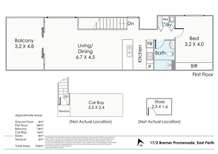 Floorplan of Homely apartment listing, 17/2 Bremer Promenade, East Perth WA 6004