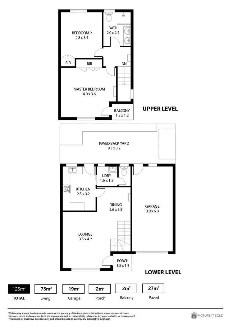 Floorplan of Homely townhouse listing, 2/26 Robsart Street, Parkside SA 5063
