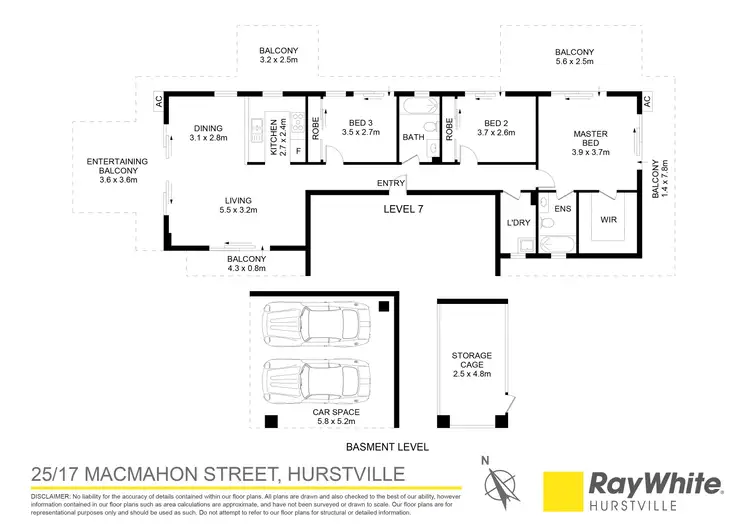 Floorplan of Homely apartment listing, 25/17 Macmahon Street, Hurstville NSW 2220