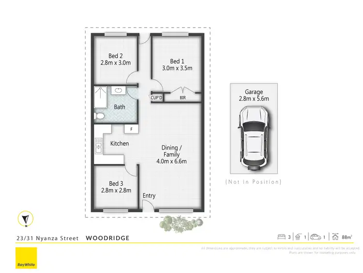 Floorplan of Homely townhouse listing, 23/31 Nyanza Street, Woodridge QLD 4114