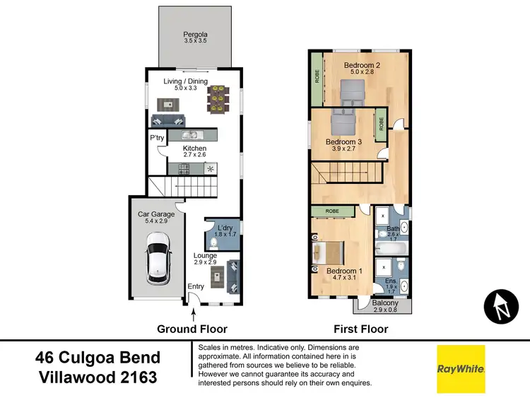Floorplan of Homely townhouse listing, 46 Culgoa Bend, Villawood NSW 2163
