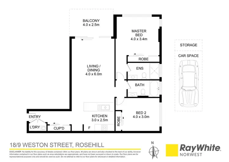 Floorplan of Homely apartment listing, 18/9-11 Weston Street, Rosehill NSW 2142