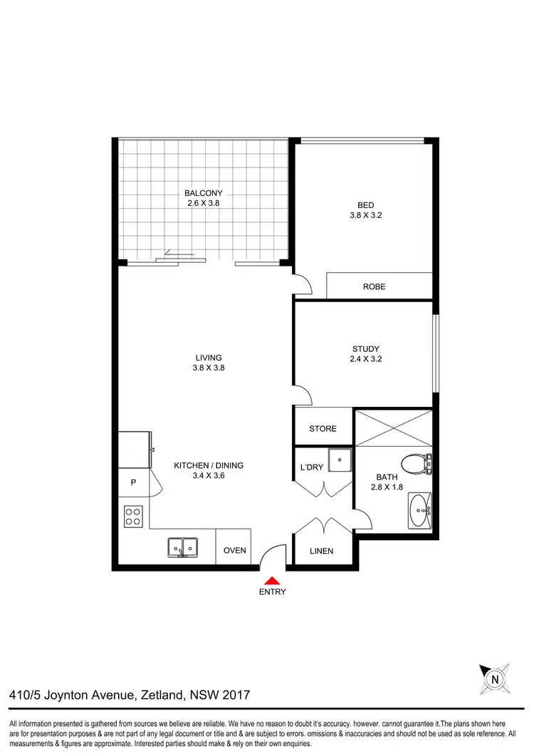 Floorplan of Homely apartment listing, 410/5 Joynton Avenue, Zetland NSW 2017