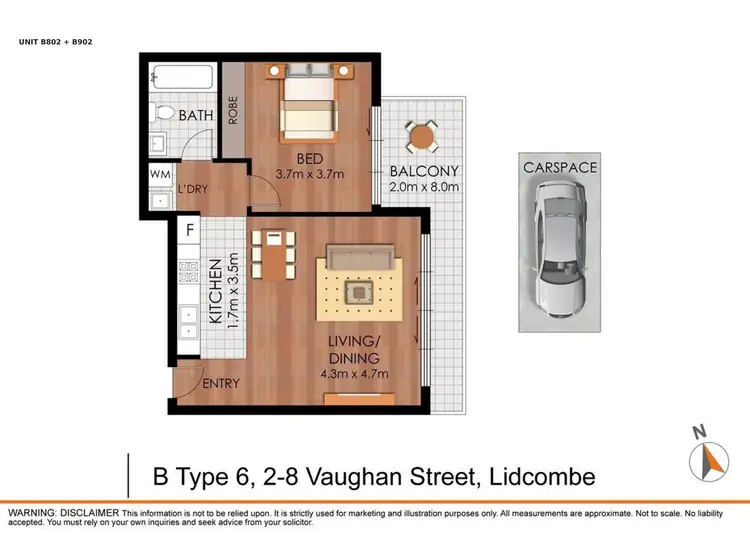 Floorplan of Homely apartment listing, 1 bed/2-8 Vaughan Street, Lidcombe NSW 2141