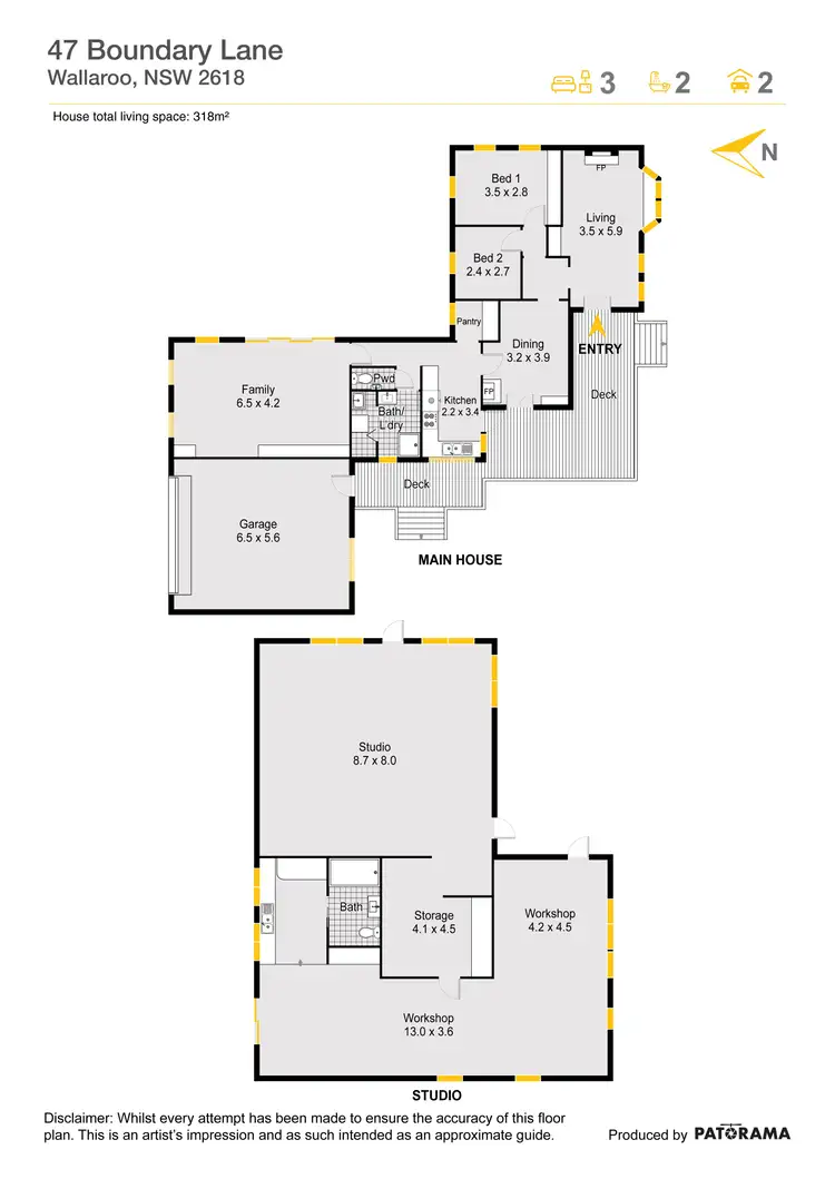 Floorplan of Homely rural property listing, "Beddulluck Hill" 47 Boundary Lane, Wallaroo NSW 2618