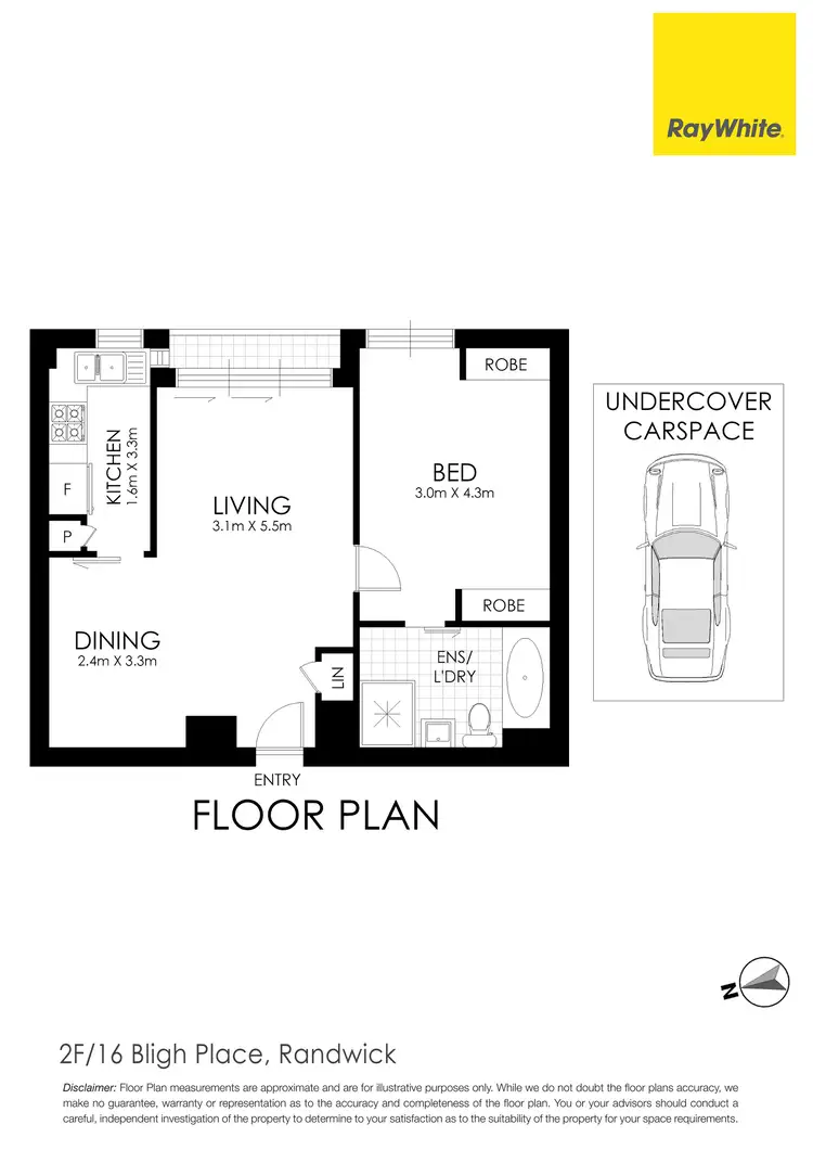 Floorplan of Homely apartment listing, 2F/16 Bligh Place, Randwick NSW 2031