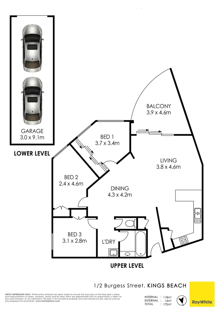 Floorplan of Homely unit listing, Unit 1/2 Burgess Street, Kings Beach QLD 4551