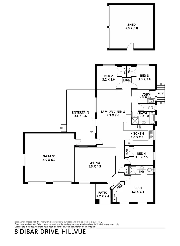 Floorplan of Homely house listing, 8 Dibar Drive, Tamworth NSW 2340
