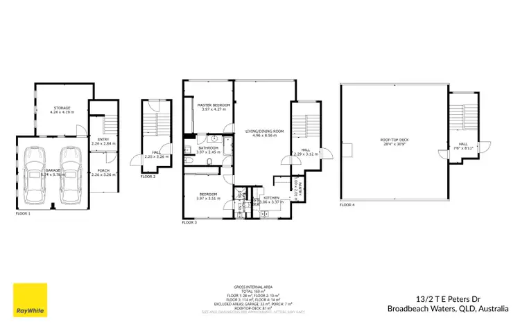 Floorplan of Homely unit listing, 13/2 T E Peters Drive, Broadbeach Waters QLD 4218