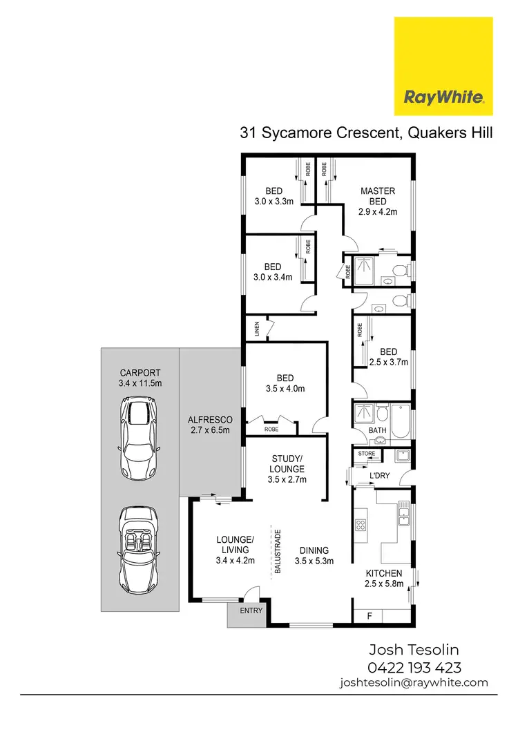 Floorplan of Homely house listing, 31 Sycamore Crescent, Quakers Hill NSW 2763