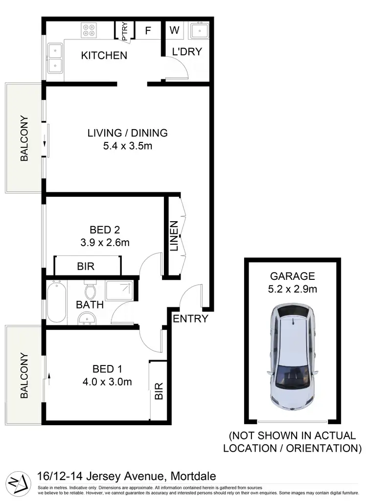 Floorplan of Homely apartment listing, 16/12-14 Jersey Avenue, Mortdale NSW 2223