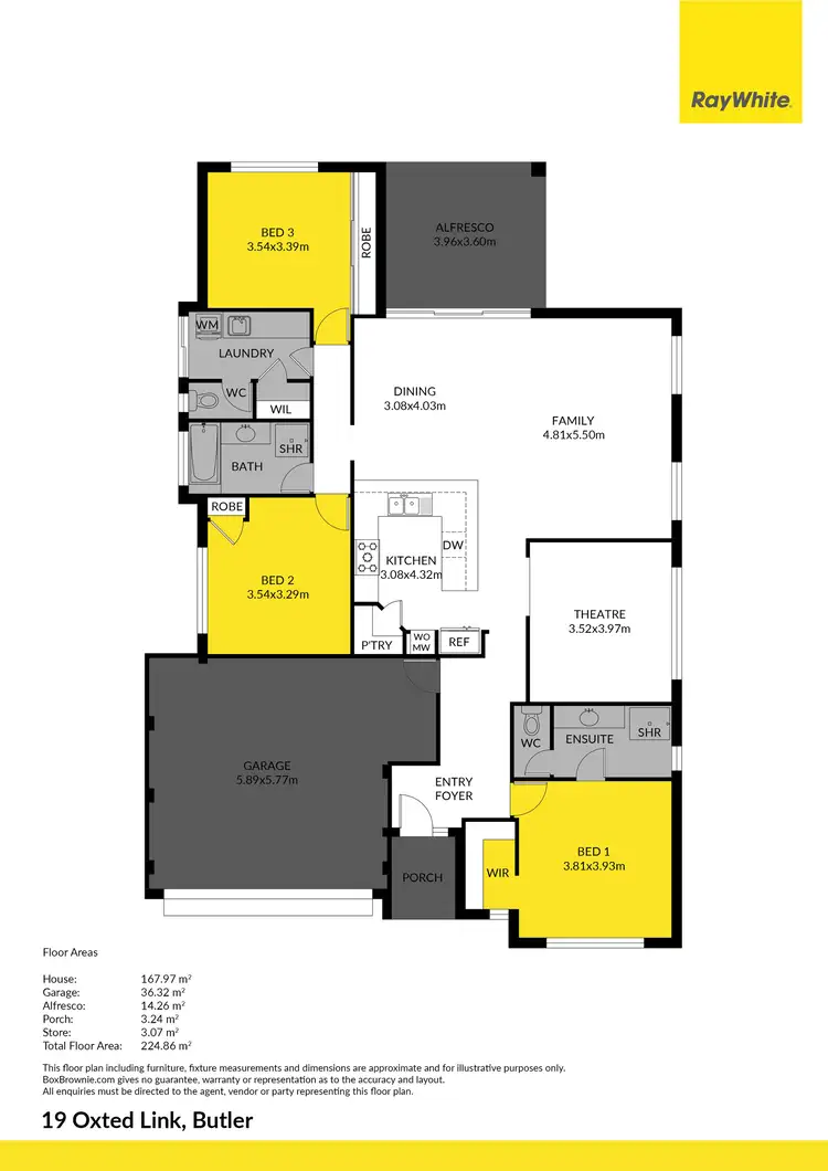 Floorplan of Homely house listing, 19 Oxted Link, Butler WA 6036
