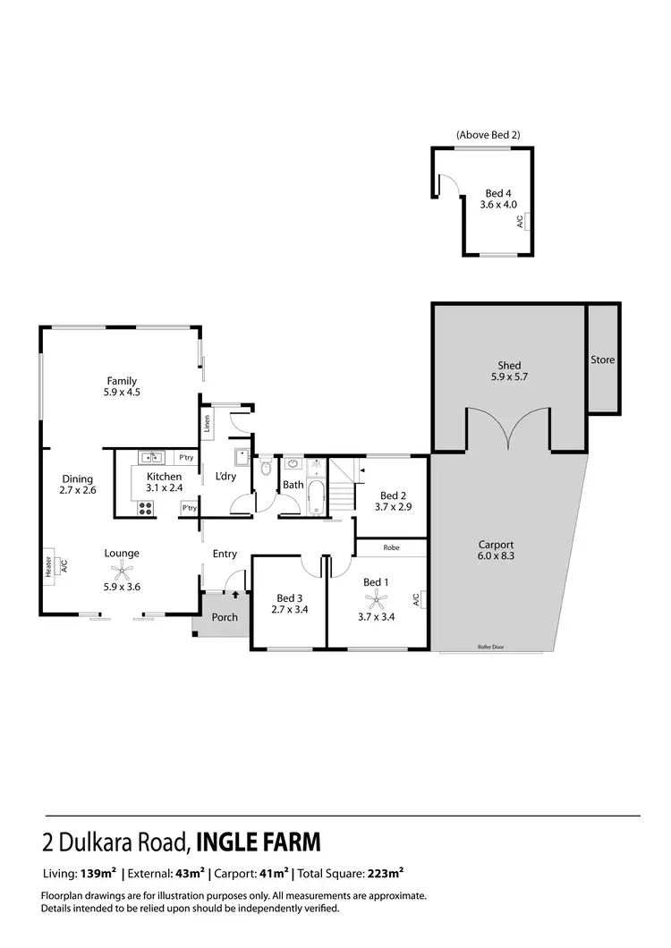 Floorplan of Homely house listing, 2 Dulkara Road, Ingle Farm SA 5098