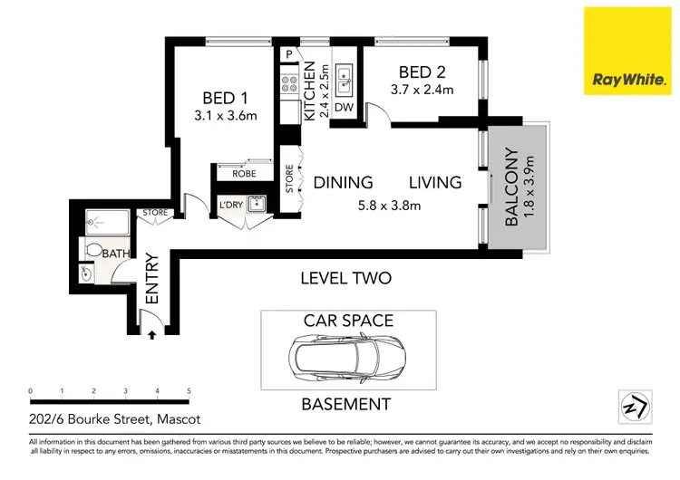 Floorplan of Homely unit listing, 202/6 Bourke Street, Mascot NSW 2020