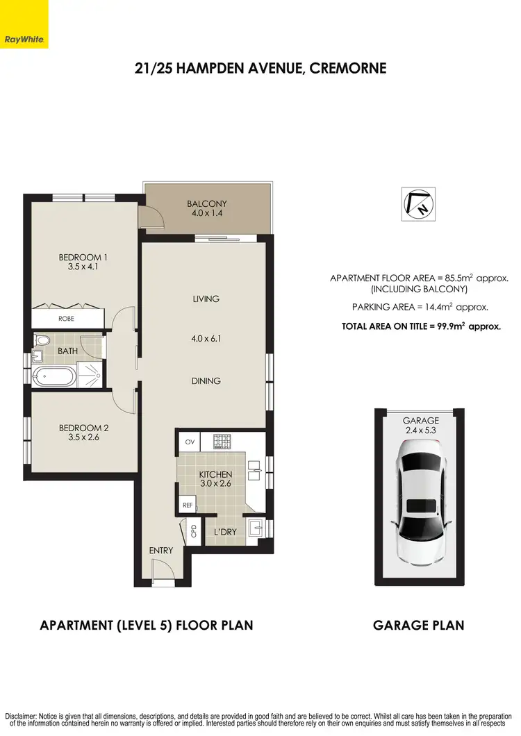 Floorplan of Homely apartment listing, 21/25 Hampden Avenue, Cremorne NSW 2090