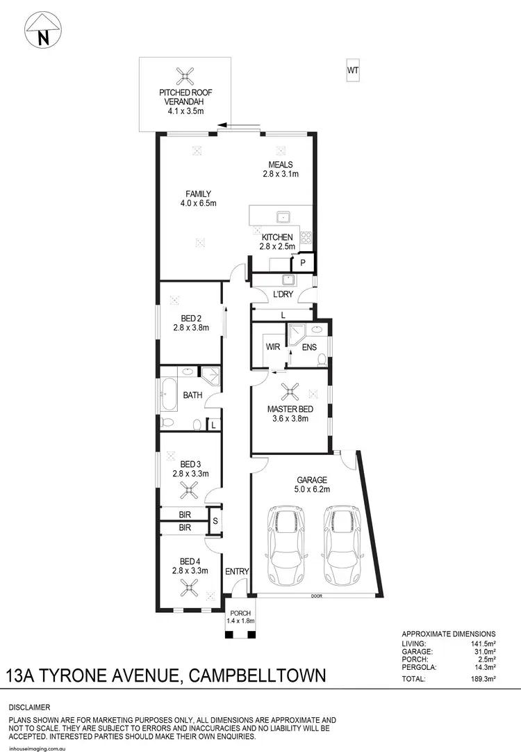 Floorplan of Homely house listing, 13A Tyrone Avenue, Campbelltown SA 5074