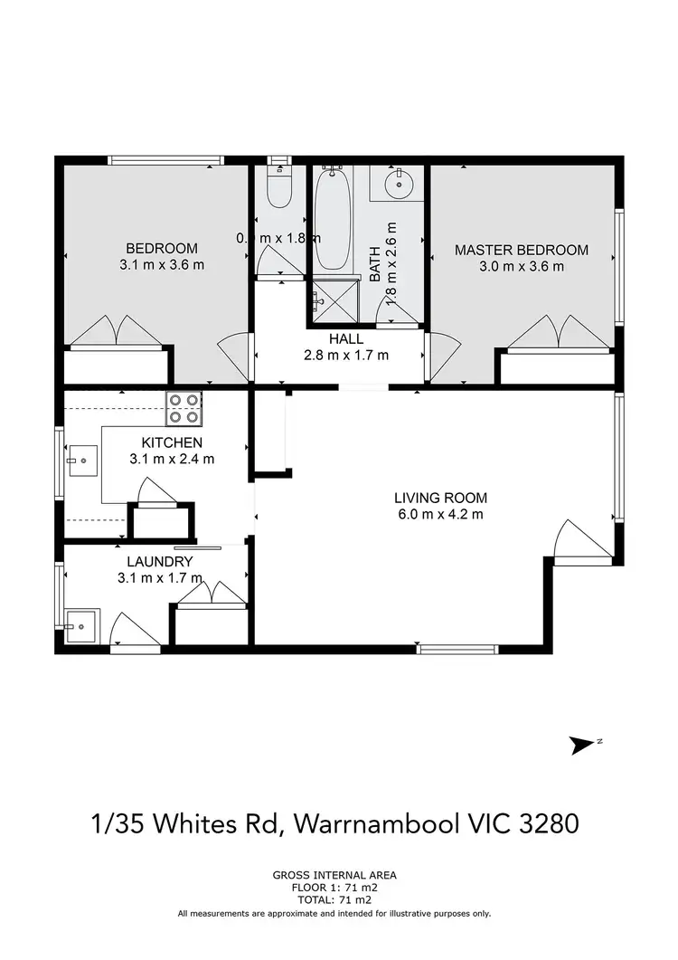 Floorplan of Homely house listing, 1/35 Whites Road, Warrnambool VIC 3280