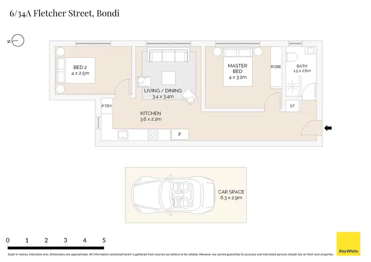 Floorplan of Homely apartment listing, 6/34A Fletcher Street, Bondi NSW 2026
