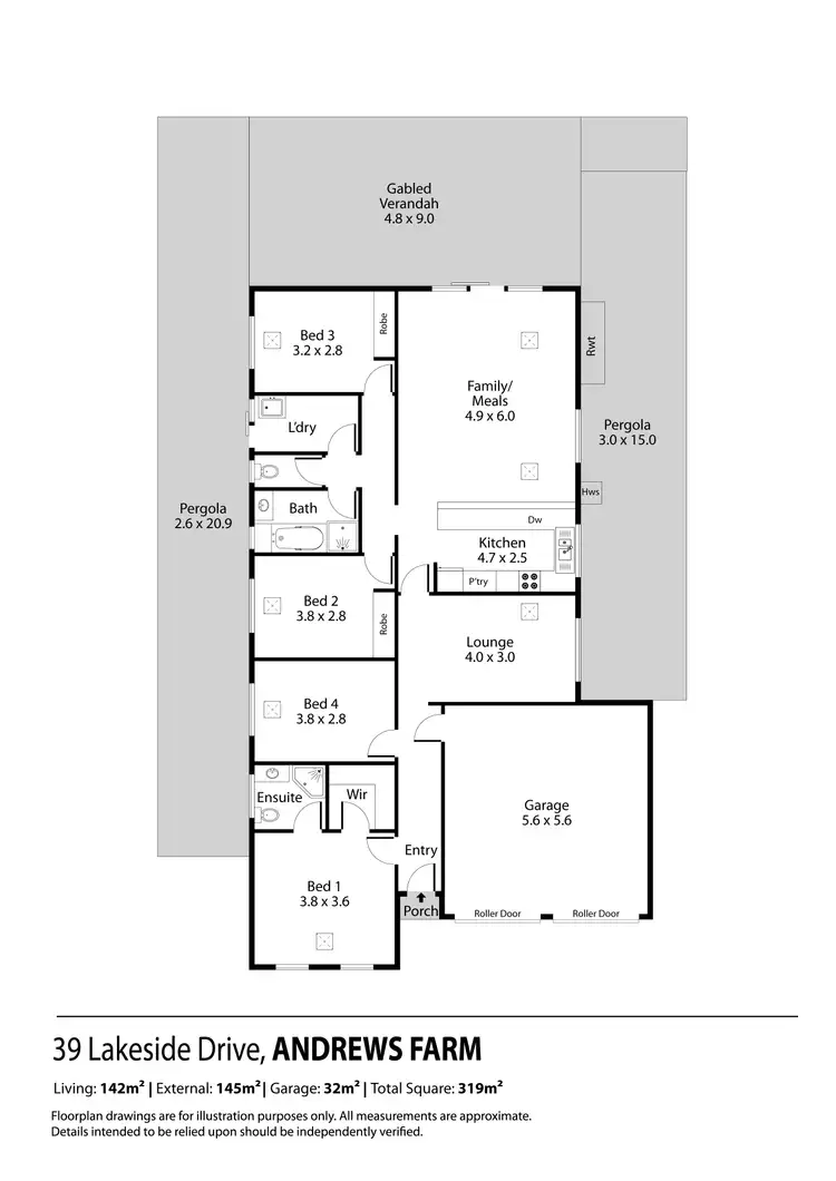 Floorplan of Homely house listing, 39 Lakeside Drive, Andrews Farm SA 5114
