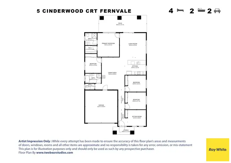 Floorplan of Homely house listing, 5 Cinderwood Court, Fernvale QLD 4306
