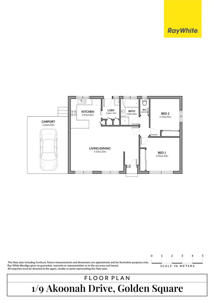 Floorplan of Homely unit listing, 2/9 Akoonah Drive, Golden Square VIC 3555