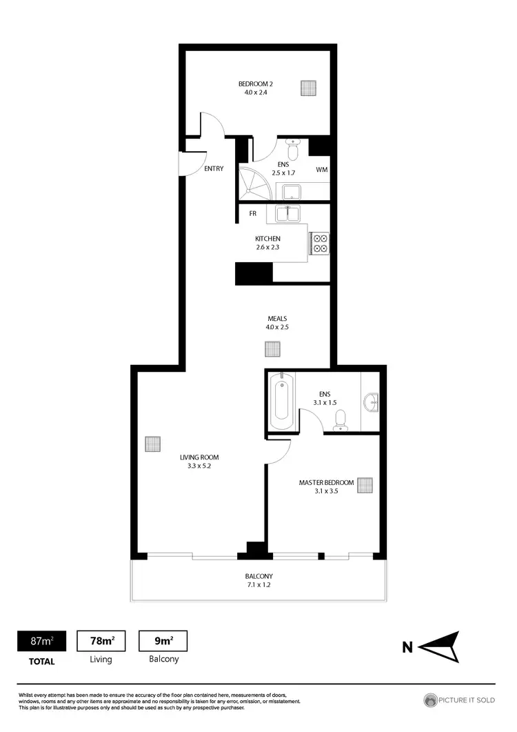 Floorplan of Homely apartment listing, 205/39 Grenfell Street, Adelaide SA 5000