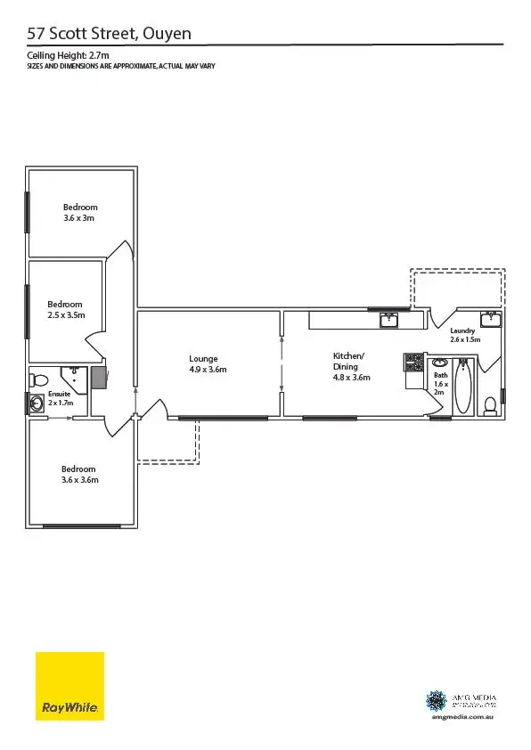 Floorplan of Homely house listing, 57 Scott Street, Ouyen VIC 3490