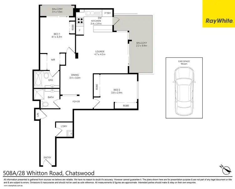 Floorplan of Homely unit listing, 508A/28 Whitton Road, Chatswood NSW 2067