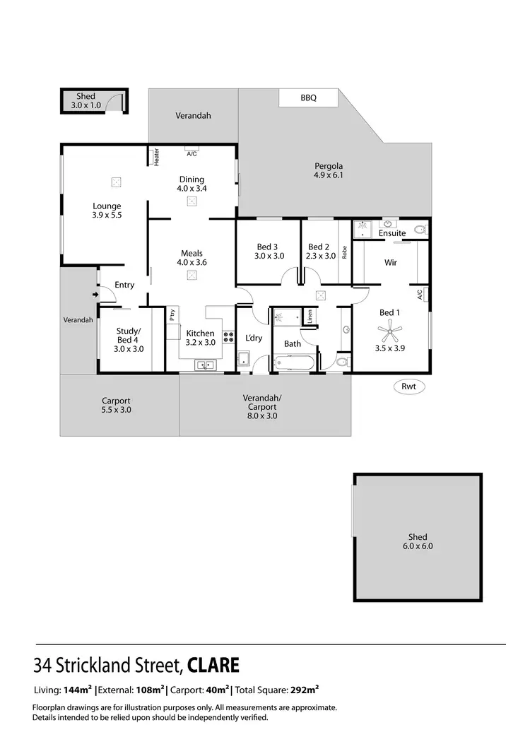 Floorplan of Homely house listing, 34 Strickland Street, Clare SA 5453