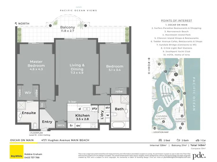 Floorplan of Homely unit listing, 47/1 Hughes Avenue, Main Beach QLD 4217