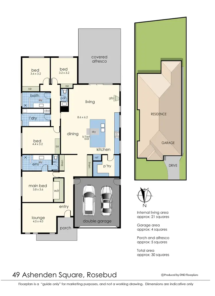 Floorplan of Homely house listing, 49 Ashenden Square, Rosebud VIC 3939