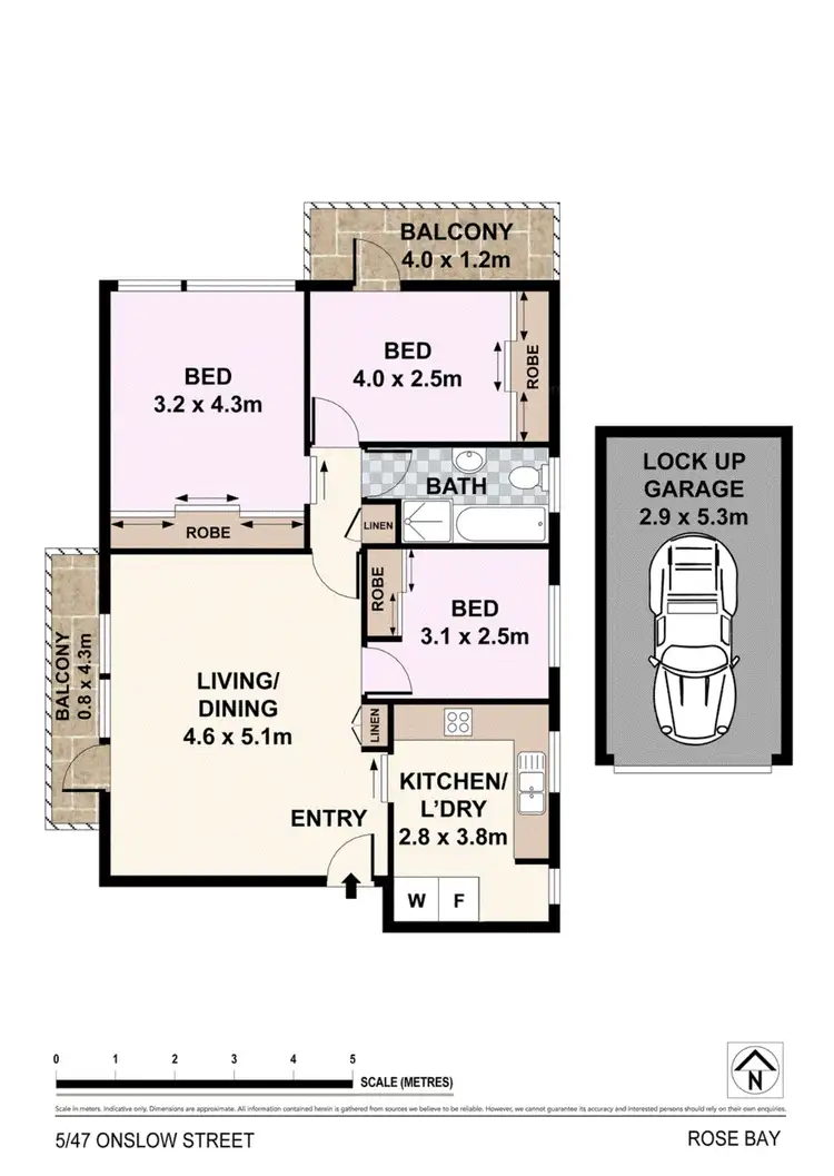 Floorplan of Homely apartment listing, 5/47 Onslow Street, Rose Bay NSW 2029