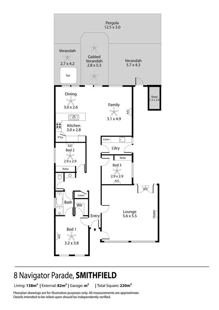 Floorplan of Homely house listing, 8 Navigator Parade, Smithfield SA 5114