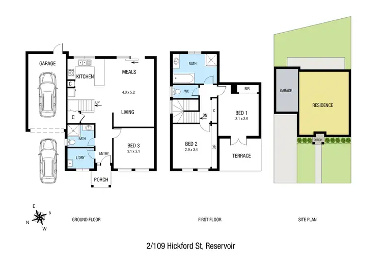 Floorplan of Homely townhouse listing, 2/109 HICKFORD Street, Reservoir VIC 3073