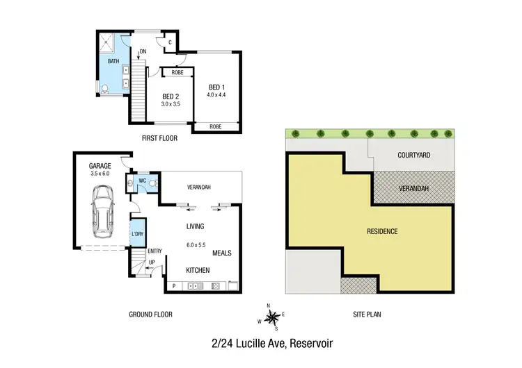 Floorplan of Homely townhouse listing, 2/24 Lucille Avenue, Reservoir VIC 3073