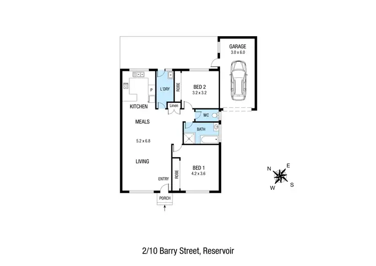 Floorplan of Homely unit listing, 2/10 Barry Street, Reservoir VIC 3073