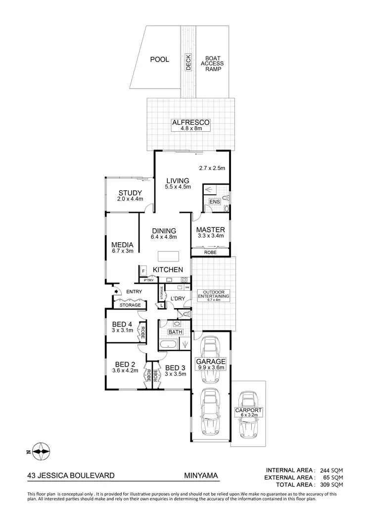 Floorplan of Homely house listing, 43 Jessica Boulevard, Minyama QLD 4575