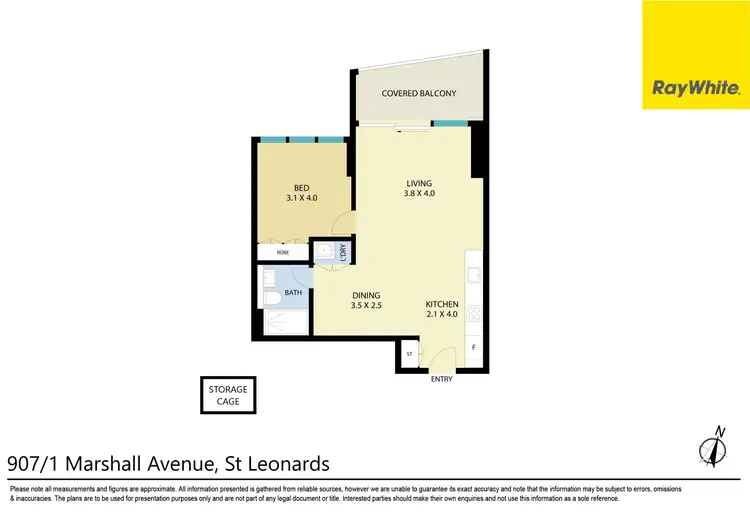 Floorplan of Homely unit listing, 907/1 Marshall Avenue, St Leonards NSW 2065