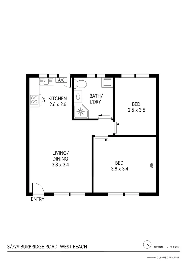 Floorplan of Homely unit listing, 3/729 Burbridge Road, West Beach SA 5024