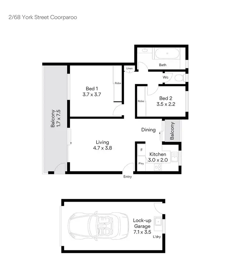 Floorplan of Homely house listing, 2/68 York Street, Coorparoo QLD 4151