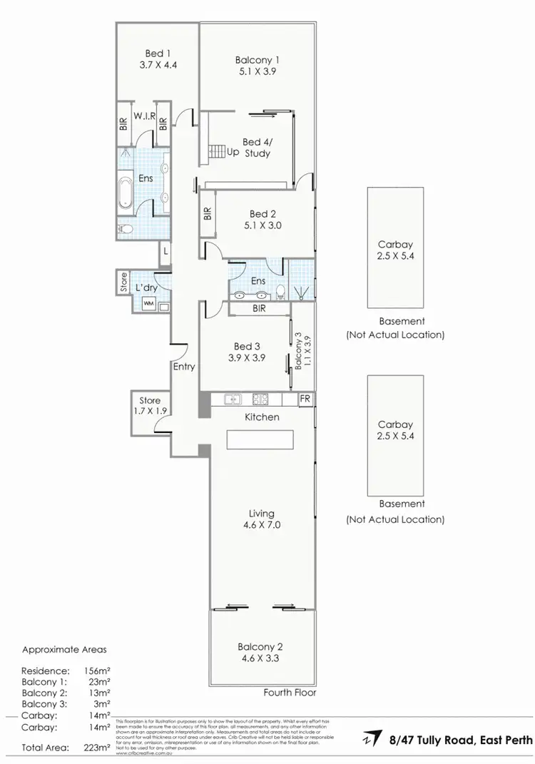 Floorplan of Homely apartment listing, 8/47 Tully Road, East Perth WA 6004
