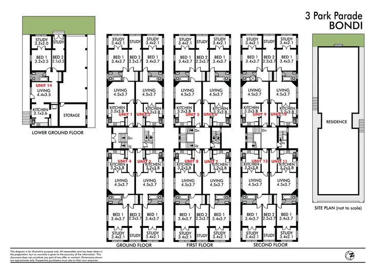 Floorplan of Homely block of units listing, 1-13/3 Park Parade, Bondi NSW 2026