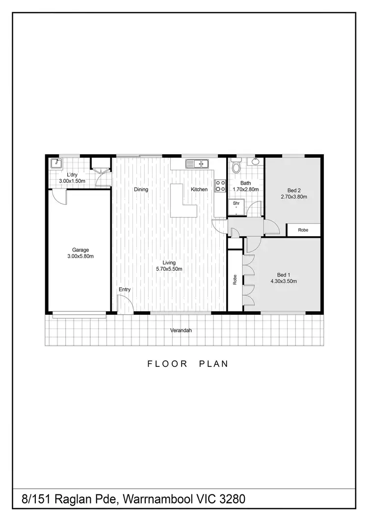 Floorplan of Homely unit listing, 8/151 Raglan Parade, Warrnambool VIC 3280